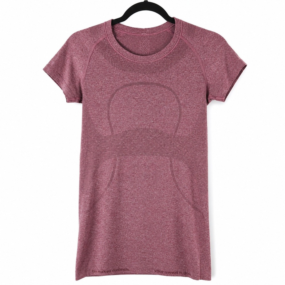 Lululemon Swiftly Tech Top Womens 6 Short Sleeve Burgundy Active Gym Performance